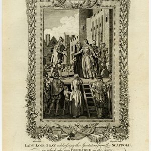 Antieke prent-ENGELAND-LADY JANE GREY-ONTHOOFD-TOREN-Wale-Grignion-1784