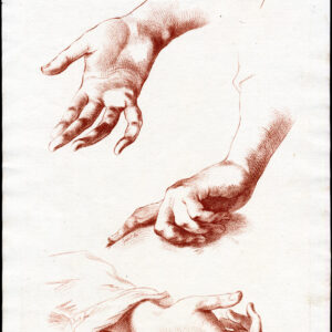 Antieke Master Print-ART STUDIE-MODEL-TEKENING-HANDS-Smith-1765