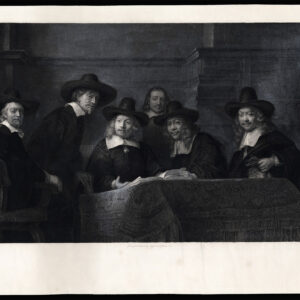 Antieke Meesterdruk-STAALMEESTERS-PORTRET-Wouwenberg-Rembrandt-Kaiser-1849