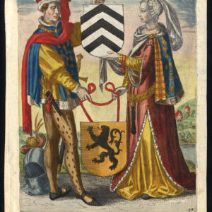 Antieke prent-BALEWIN V VAN HENEEGOUWEN-GRAAF VAN VLAANDEREN-MARGARET I-Richer-1615