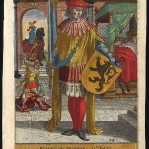Antieke prent-ROBERT III-BETHUNE-GRAAF VAN VLAANDEREN-LEEUW-NEVERS-Richer-1615