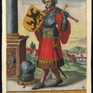 Antieke prent-LOUIS I-GRAAF VAN VLAANDEREN-RETHEL-ARMOUR-NEVERS-Richer-1615