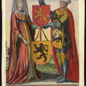 Antieke prent-MARGARET VAN DAMPIERRE-GRAVIN VAN VLAANDEREN-BOURGONDIË-Richer-1615