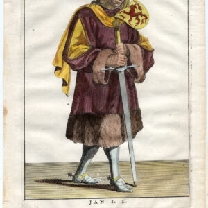 Antieke prent-JAN I-DUKE VAN BRABANT-JOHN-DE OVERWINNAAR-LIMBURG-LOTHIER-1650