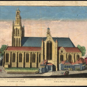 Antieke Optische Prent-LAURENSKERK-ROTTERDAM-NEDERLAND-1770