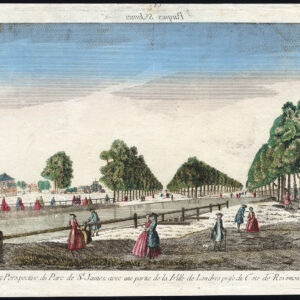 Antieke optische print-SAINT JAMES PARK-LONDEN-ENGELAND-BRITTANNIË-1770
