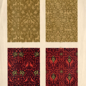 Antieke druk-ONTWERP-MIDDENLEEN-ORNAMENTEN-MUSTERZEICHNER-PLAAT IX-Bock-1860