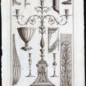 Antieke prent-DESIGN-NEOCLASSISCHE ORNAMENTEN-ART-PLAAT 54-Pergolesi-1785