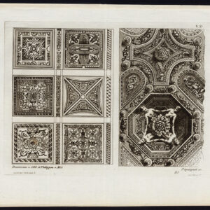 Antieke prent-DESIGN-ORNAMENTEN-DECORATIE-DUCERCEAU-BORD 113-Pequegnot-1858