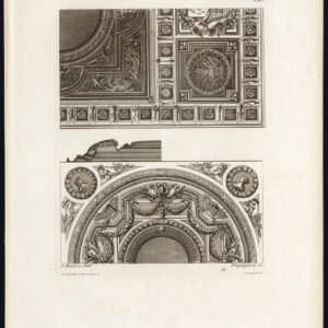 Antieke prent-DESIGN-ORNAMENTEN-DECORATIE-MAROT-BORD 61-Pequegnot-1858