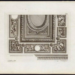 Antieke prent-DESIGN-ORNAMENTEN-DECORATIE-COTELLE-BORD 101-Pequegnot-1858