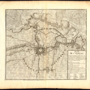 Antieke Kaart Frankrijk Belegering St Venant Battle War Fortification Devel 1710