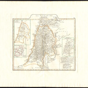 Antieke Kaart Oud Palestina Jeruzalem Stammen Israel D'Anville 1783