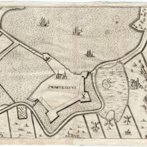 Antieke Kaart Zwartsluis Swartesluys Nederland Vesting Gualdo Priorato 1683