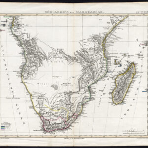 Antieke Kaart Zuid-Afrika Madagascar Stieler 1850