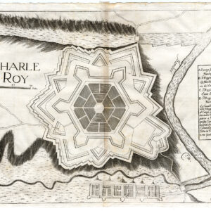 Antieke Kaart Charleroy Charleroi Fortificatie Bouttats Gualdo Priorato 1670