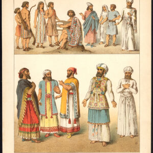 Antieke print-PALESTINA-MIDDEN-OOSTEN-Joden-SYRIË-PL. 5-Kretschmer-Rohrbach-1882