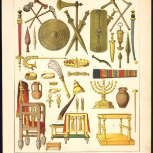 Antieke prent-MIDDEN-OOSTEN-Joden-RELIC-HEBREEUWS-WAPEN-PL 6-Kretschmer-Rohrbach-1882