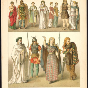 Antieke prent-DUITSLAND-BRITANNIA-GAUL-DRUID-PRIEST-P 20-Kretschmer-Rohrbach-1882