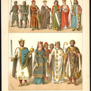 Antieke print-DUITSLAND-KONING-NOBLE-BISHOP-WARRIOR-PL. 30-Kretschmer-Rohrbach-1882