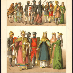 Antieke print-KONING RICHARD LIONHEART-NORMANS-PL. 33-Kretschmer-Rohrbach-1882