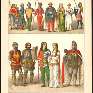 Antieke print-DUITSLAND-RIDDER-NOBILITEIT-SOLDAAT-PL. 45-Kretschmer-Rohrbach-1882