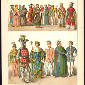 Antieke prent-FRANKRIJK-DUKE VAN BOURGONDIË-KNIGHT-KING-PL 46-Kretschmer-Rohrbach-1882