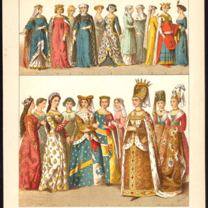 Antieke prent-FRANKRIJK-KONINGIN-ISABEAU DE BAVIERE-PL. 48-Kretschmer-Rohrbach-1882