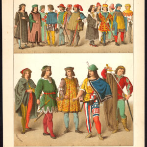 Antieke print-DUITSLAND-PATRICIAN-KNIGHT-NOBILITY-PL. 50-Kretschmer-Rohrbach-1882