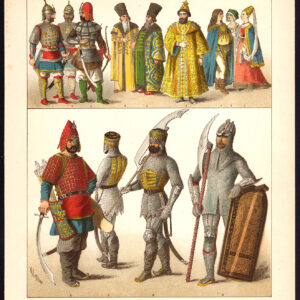 Antieke prent-RUSLAND-TSAAR-SOLDAAT-BOHEMEN-HONGARIJE-PL 60-Kretschmer-Rohrbach-1882