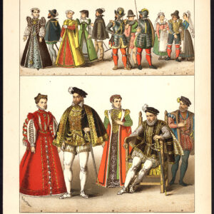 Antieke prent-FRANKRIJK-CATHERINE DE MEDICI-CHARLES IX-P69-Kretschmer-Rohrbach-1882