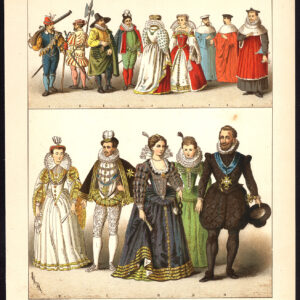 Antieke prent-FRANKRIJK-HENRY III-IV-SWISS GUARD-PL. 70-Kretschmer-Rohrbach-1882