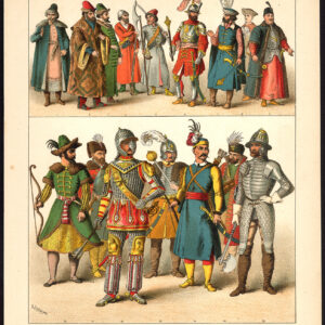 Antieke print-RUSLAND-HONGARIJE-POLEN-STRELTSY-PL. 74-Kretschmer-Rohrbach-1882