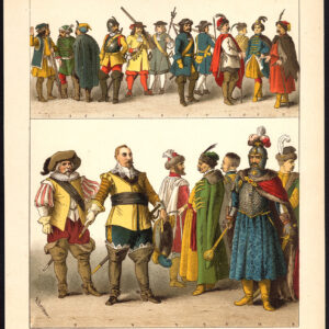 Antieke print-KROATIË-ZWEDEN-POLEN-OOSTENRIJK-KING-PL. 85-Kretschmer-Rohrbach-1882