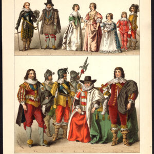 Antieke Print-ENGELAND-KING CHARLES I-SOLDIER-LORD-PL 86-Kretschmer-Rohrbach-1882