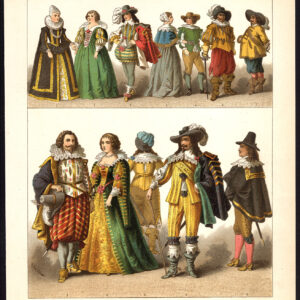 Antieke print-FRANKRIJK-MARIA DE MEDICI-CAVALIER-PL. 87-Kretschmer-Rohrbach-1882