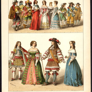 Antieke print-FRANKRIJK-MAZARIN-LOUIS XIV-SOLDIER-PL. 88-Kretschmer-Rohrbach-1882