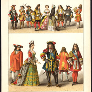 Antieke print-FRANKRIJK-GRENADIER-LOUIS XIV-SOLDIER-PL. 89-Kretschmer-Rohrbach-1882