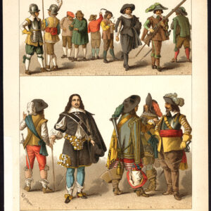 Antieke prent-NEDERLAND-BOER-NOBILITEIT-SOLDAAT-PL 90-Kretschmer-Rohrbach-1882