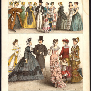 Antieke print-DUITSLAND-KOSTUUM-JURK-PL. 104-Kretschmer-Rohrbach-1882