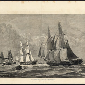 Antieke prent-ZEILSCHIP-PLYMOUTH REGATTA-BRIG-Wells-1878