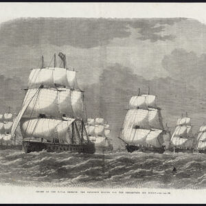 Antieke prent-ZEILSCHIP-NAVAL RESERVE-ENGELSE MARINE-CRUISE-SCILLY-1869