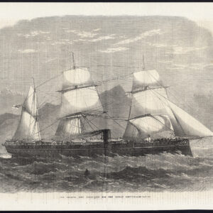 Antieke prent-ZEILSCHIP-HMS SERAPIS-TROOPSHIP-1867