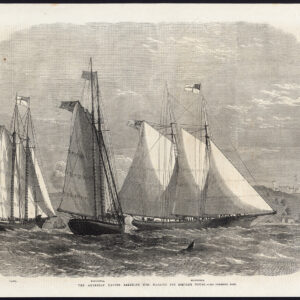 Antieke prent-ZEILSCHIP-AMERCIAN YACHT-OSBORNE HOUSE-ENGLAND-1867