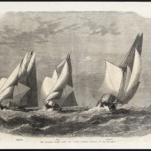 Antieke prent-ZEILSCHIP-ATLANTIC YACHT RACE-1867