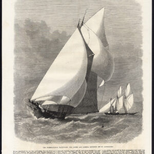 Antieke prent-ZEILSCHIP-INTERNATIONAAL JACHT RACE-SAPPHO-CAMBRIA-1870
