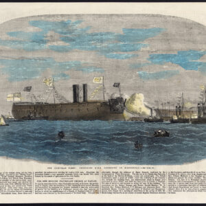 Antieke prent-IRONCLAD-WARSHIP-BRITISH NAVY-HMS AGINCOURT-BIRKENHEAD-1865