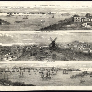 Antieke prent-FORTIFICATIES-RUSLAND-SUOMENLINNA-HELSINKI-FINLAND-BALTISCHE ZEE-1860