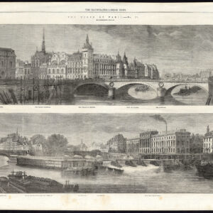Antieke prent-DE KADES VAN PARIJS-PONT NEUF-SAINTE CHAPELLE-FRANCE-Thorigny-1863