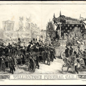 Antieke prent-WELLINGTON'S begrafenisauto-ARTHUR WELLESLEY-Williamson-Gilbert-1852